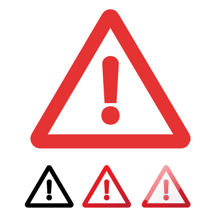 Danger sign in flat design on white background, stock vector illustrationのイラスト素材