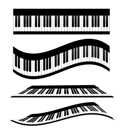 Set of Piano keyboards, stock vector illustrationのイラスト素材