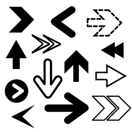 Different black Arrows icons,vector set. Abstract elements for business infographic. Up and down trendのイラスト素材