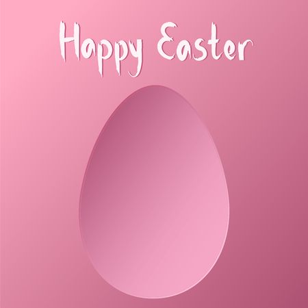 Happy Easter pink greeting crd with colored egg, stock vector illustrationのイラスト素材