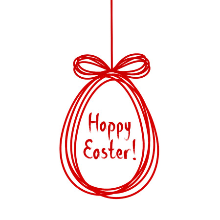 Egg doodle background. Happy Ester greeting card. Cute hand drawn childish invitation, greeting card. Holiday linear illustration for print, webのイラスト素材