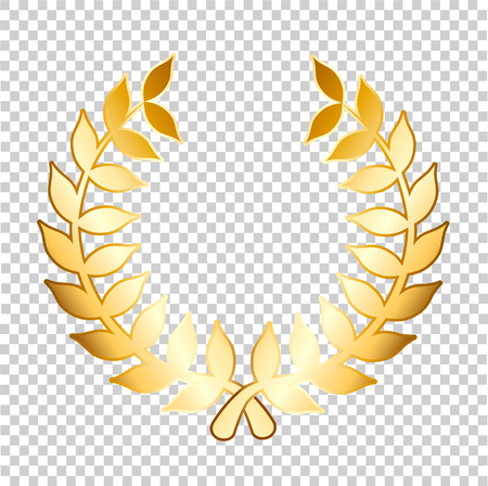 Vector Golden Laurels on transparent background, stock vector illustrationのイラスト素材