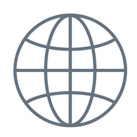 International globe line art icon for apps and websites のイラスト素材