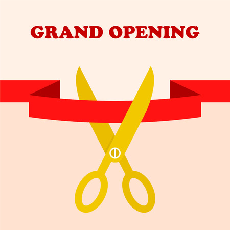 Grand Opening Retro Flat Design Vector Illustrationのイラスト素材