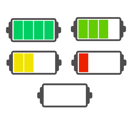 Set of battery symbol with different charge vector illustrationのイラスト素材