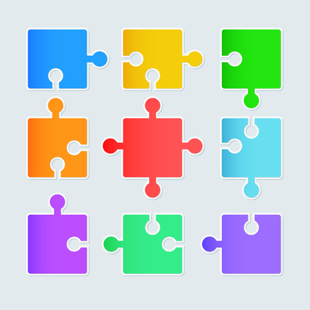 paper puzzle infographics, stock vector illustrationのイラスト素材