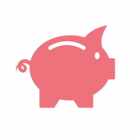Vector business flat piggy bank icon isolated on a plain backgroundのイラスト素材