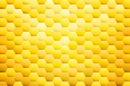 yellow hexagon abstract background, honeycombs backgroundのイラスト素材