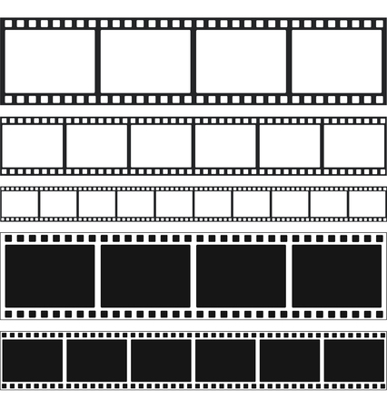 Strips film and stamps collection, stock vector illustrationのイラスト素材