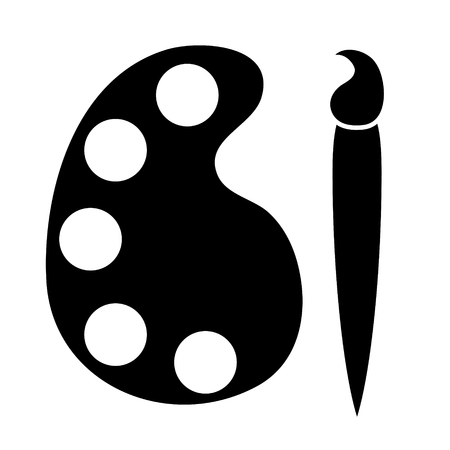 Paint brush with palette vector illustrationのイラスト素材