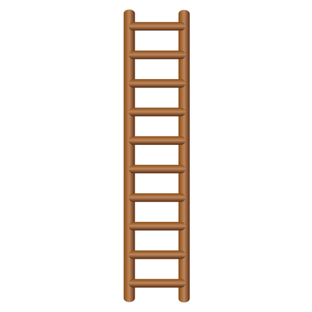 wooden stairs isolated icon on white, stock vector illustrationのイラスト素材