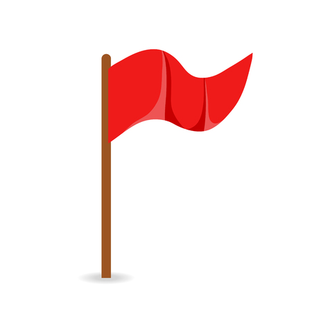 flag marker in stick isolated icon on white, stock vector illustrationのイラスト素材
