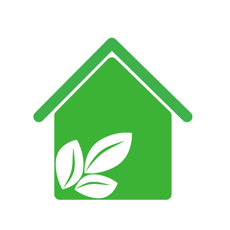 green house with leaves inside icon, vector illustraction design imageのイラスト素材