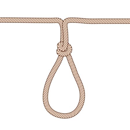 Hang rope icon. Suicide noose or execution concept for your design. Vector illustrationのイラスト素材