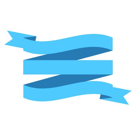 vector ribbon banner flat isolated on white background, Illustration of blue tapeのイラスト素材