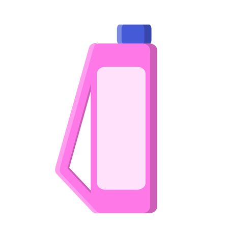 Pink bottle with cleaner soap in flat style on white, stock vector illustrationのイラスト素材