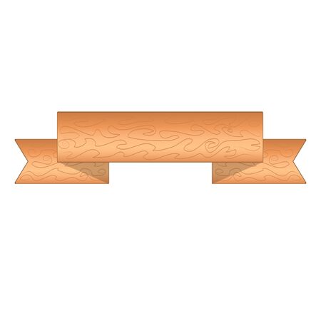 Cartoon wooden plank signs. Wood banner vector elements isolated on white background. Wooden board round form illustrationのイラスト素材