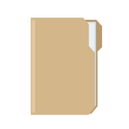 web computer cardboard folder with documents files for design on white, stock vector illustrationのイラスト素材