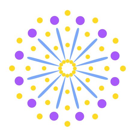 Colorful firework. Celebration fire firework, christmas pyrotechnics firecracker for winter party festival birthday celebration or anniversary firecracker background isolated vectorのイラスト素材