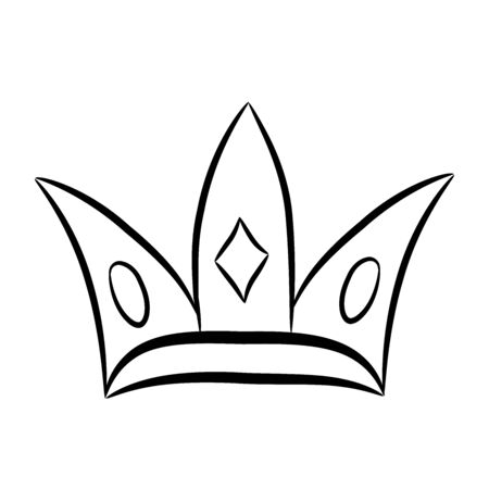 Hand drawn crown  icon on white, stock vector illustrationのイラスト素材