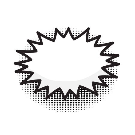 Bubble comic style vector duddle illustration. Cartoon explosion, speach isolated on transparent background. Tag icon, speach bubble in pop artのイラスト素材