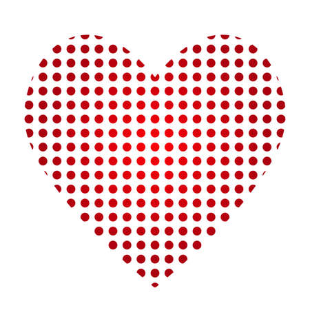 Red heart love and romantic symbol for Valentine Day holiday greeting card, banner or posted on white, stock vector illustrationのイラスト素材