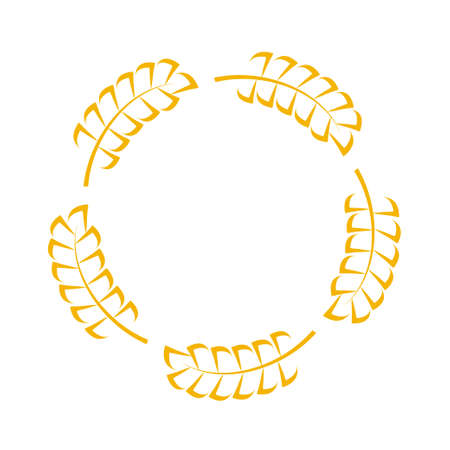 Wheat or barley ears. Harvest wheat grain, growth rice stalk and whole bread grains or field cereal nutritious rye grained agriculture products ear symbol border on whiteのイラスト素材