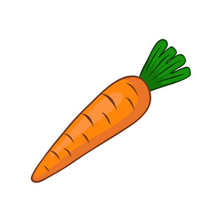 Sweet orange cartoon carrot on whiteのイラスト素材
