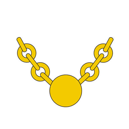 gold chain jewel in minimal flat style in white game trendのイラスト素材
