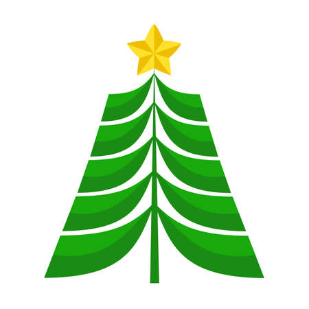 Green christmas new year tree icon for holiday card designのイラスト素材