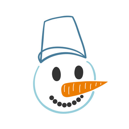 Snowman hand drawn for winter designのイラスト素材