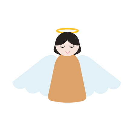Christmas eve angel girl for holiday card designのイラスト素材