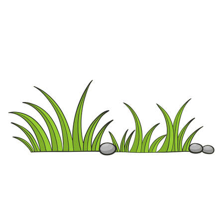 green grass hand drawn for design cartoon styleのイラスト素材