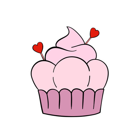 holiday cake with heart for valentine day card design
