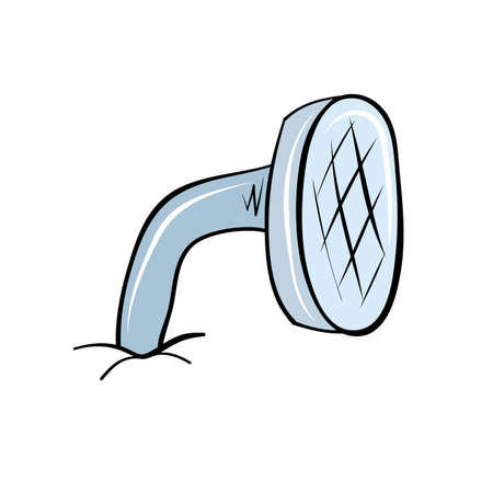 metal nail driven into the floorのイラスト素材
