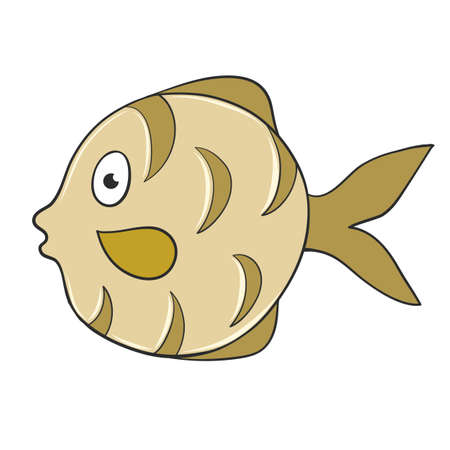 Colorful tropical fish cartoon style hand drawn for designのイラスト素材