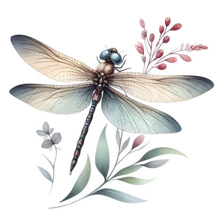 beautiful butterfly with colorful wings watercolor paint for card decorの素材