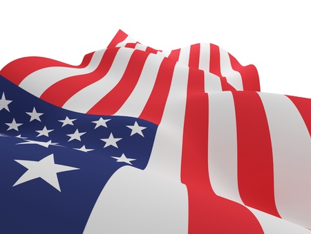 USA flag. 3d rendered. Isolated on white background.