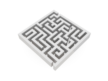 Illustration of labyrinth isolated on white.3d rendered.の写真素材