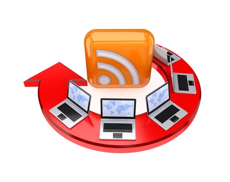 RSS concept. Isolated on white background.3d rendered.