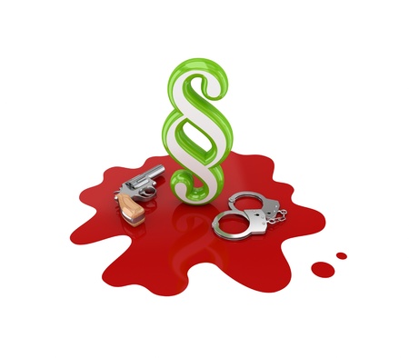 Crime concept. Isolated on white background.3d rendered.の写真素材