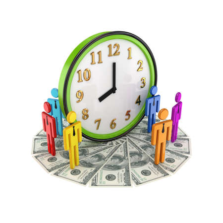 Business time concept.Isolated on white background.3d rendered.の写真素材