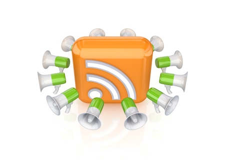 RSS concept. Isolated on white background.3d rendered.
