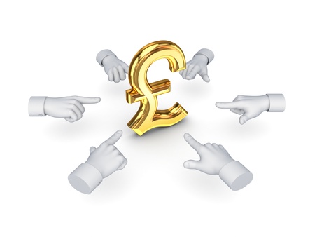 3d hand cursors around Dollar sign の写真素材