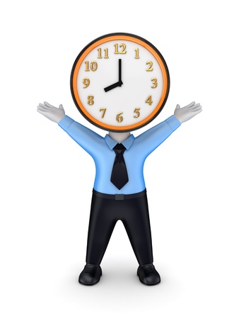 3d person with a colorful clock instead the headの写真素材