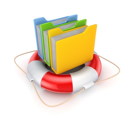 Computer folders on a lifebuoy 
