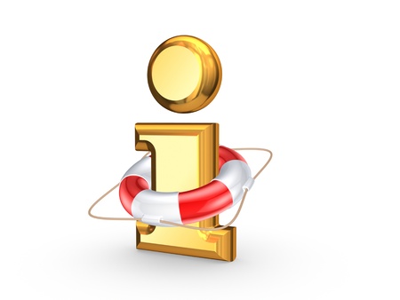 Lifebuoy and symbol of information の写真素材