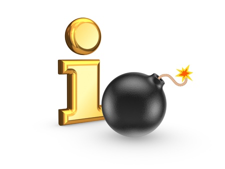 Symbol of info and black bomb の写真素材