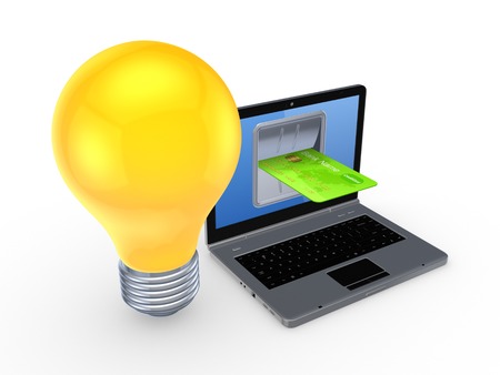 Online payments concept.Isolated on white.3d rendered.の写真素材