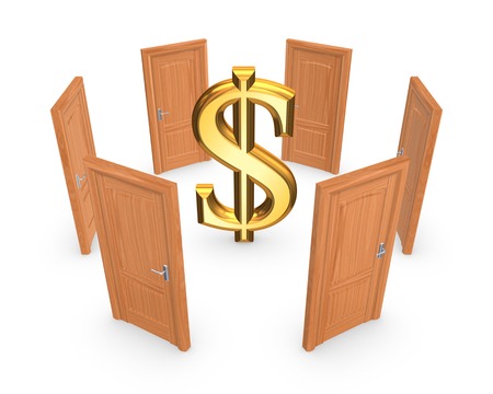 Choice concept.Isolated on white.3d rendered.の写真素材